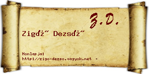 Zigó Dezső névjegykártya