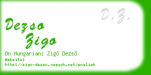 dezso zigo business card
