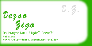 dezso zigo business card